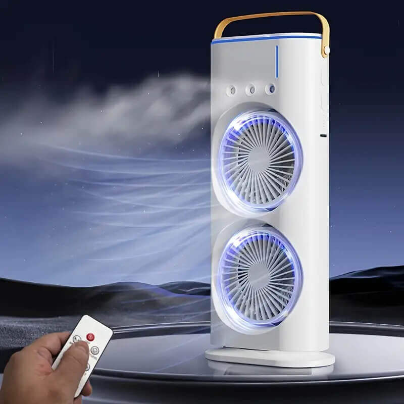Prenosiva mini klima sa duplim ventilatorom i raspršivačem vodene magle